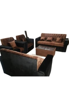 7– Seater Sofa Set With Table- 1+1+2+3- Brown/Black 190x80x80 - pzsku/ZF19852EBCD08AE33E892Z/45/_/1677348325/fc519ccc-8425-4d19-a23a-01d4fdce3414