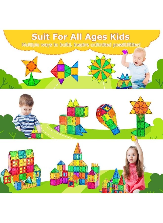 Loquat 100 Pcs Magnetic Building Blocks 3D Kids Building Blocks Set Magnetic Building Construction Educational STEM Toys for Toddler - Image 5