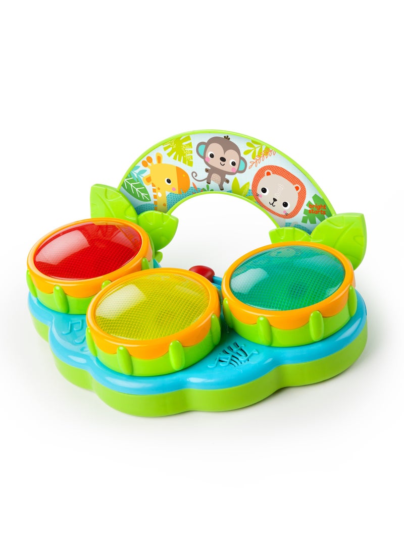 Bright Starts - Safari Beats Musical Toy, Drum & Melody Modes, Songs, sounds and lights, Portable Toy, Ages 3 Months+ - Image 1