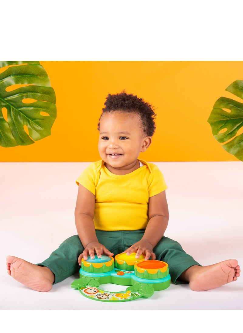 Bright Starts - Safari Beats Musical Toy, Drum & Melody Modes, Songs, sounds and lights, Portable Toy, Ages 3 Months+ - Image 1