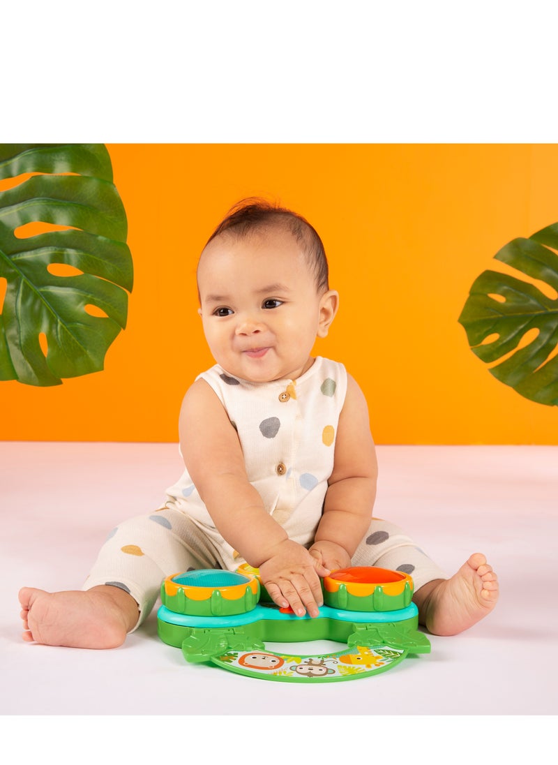 Bright Starts - Safari Beats Musical Toy, Drum & Melody Modes, Songs, sounds and lights, Portable Toy, Ages 3 Months+ - Image 1