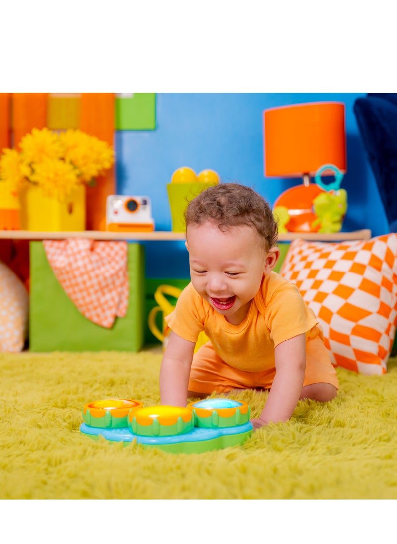 Bright Starts - Safari Beats Musical Toy, Drum & Melody Modes, Songs, sounds and lights, Portable Toy, Ages 3 Months+ - Image 1