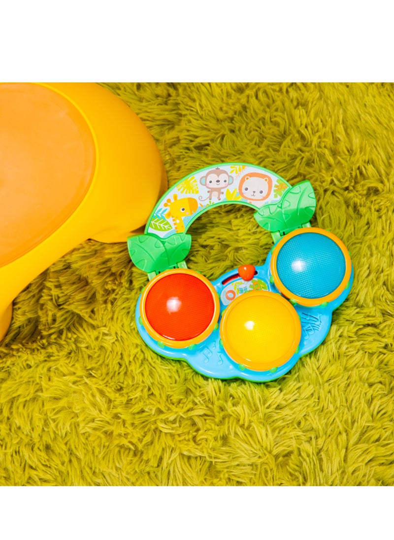 Bright Starts - Safari Beats Musical Toy, Drum & Melody Modes, Songs, sounds and lights, Portable Toy, Ages 3 Months+ - Image 1