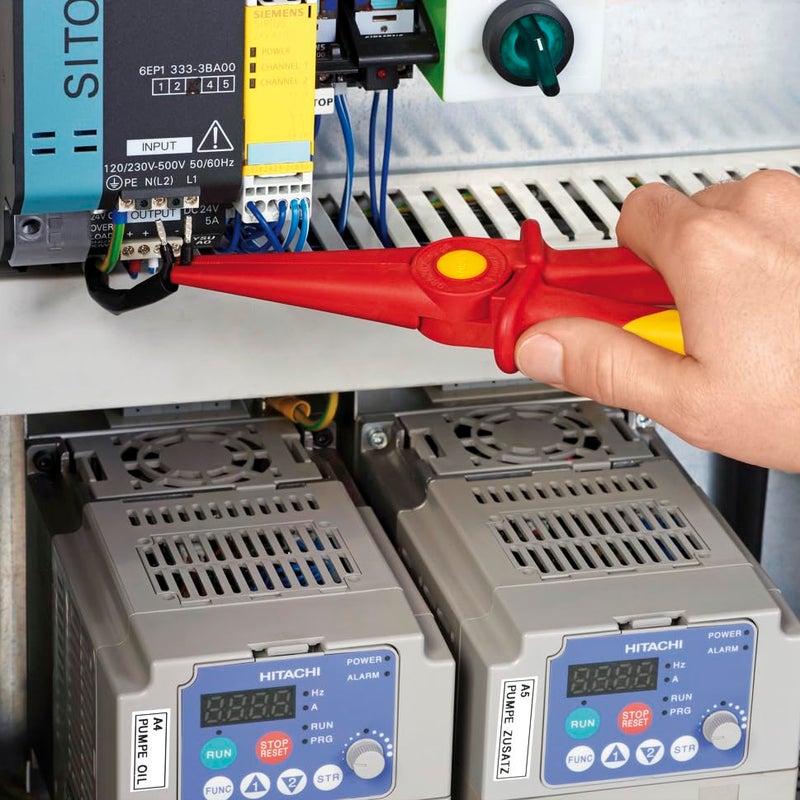 KNIPEX Tools 98 62 02, Flat Nose Plastic Pliers 1000V Insulated, Orange