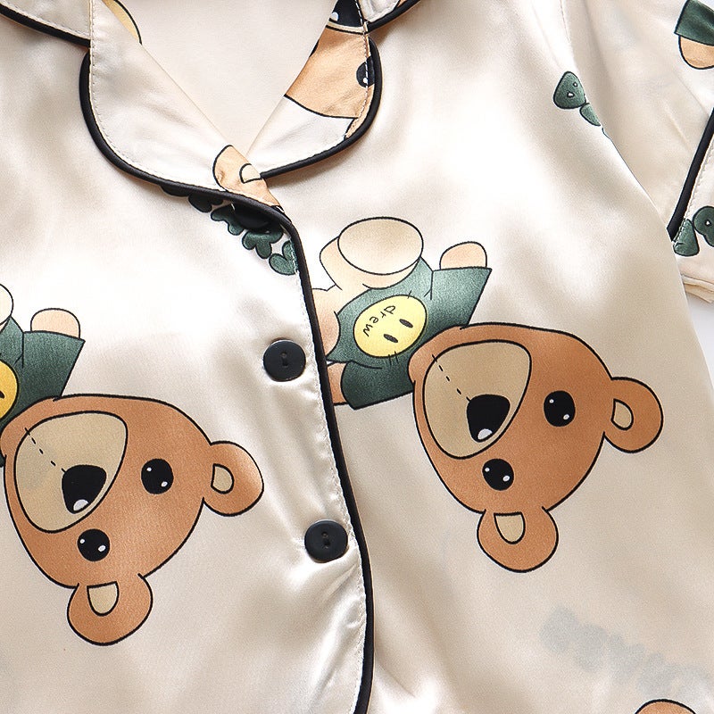 Mufu Rui Be54 New Summer Short-Sleeve Long Pants Casual Fashion Baby Bear Pajamas For Children And Toddlers - Image 5