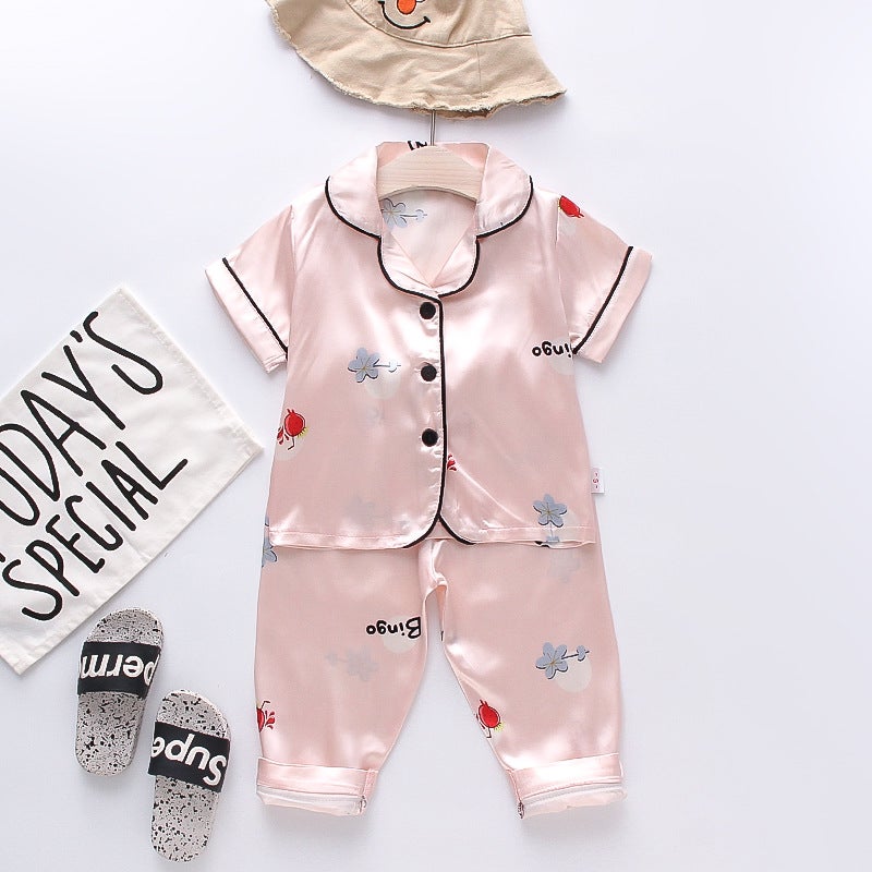 Mufu Rui Be54 New Summer Short-Sleeve Long Pants Casual Fashion Baby Bear Pajamas For Children And Toddlers - Image 1