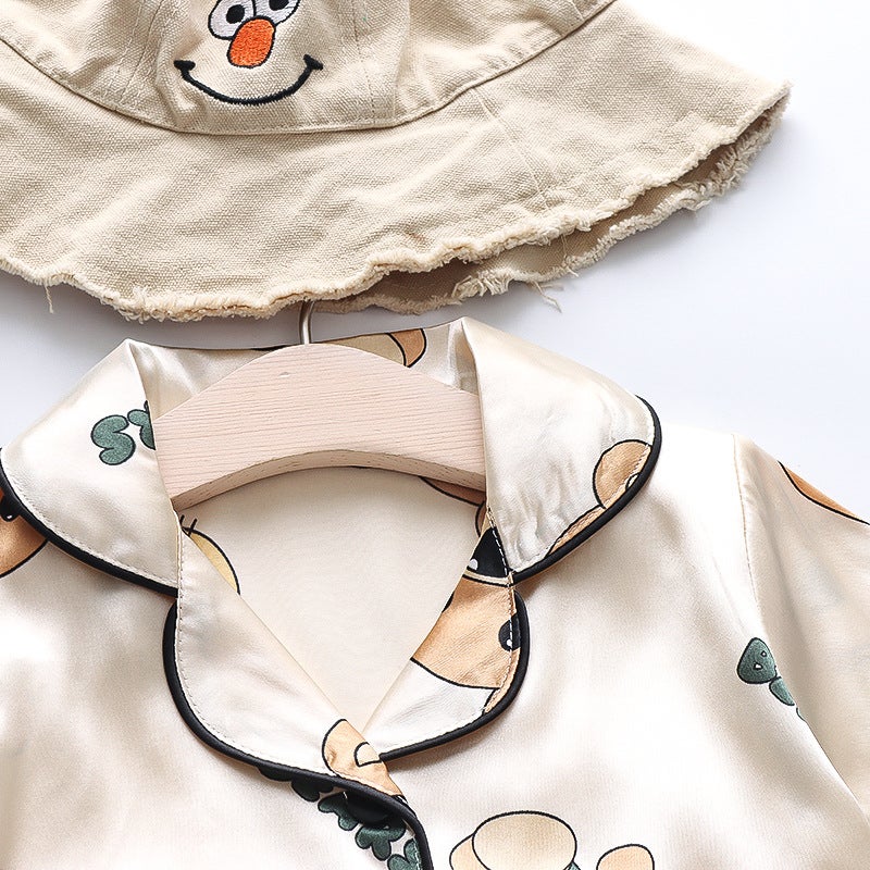 Mufu Rui Be54 New Summer Short-Sleeve Long Pants Casual Fashion Baby Bear Pajamas For Children And Toddlers - Image 4