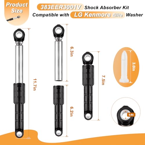 GREALTH Upgraded 383EER3001S 383EER3001V Washing Machine Shock Absorber for LG Kenmore/Sears Washers, Replaces AP4998813 PS3522315 PS3522317-3-Pack - 1 Year Warranty - Image 2