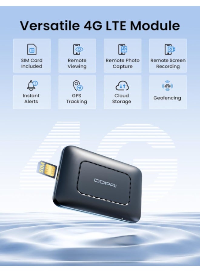 DDPAI 4G LTE Module with SIM Card input for Z60 Pro Dash Cam, Remote Parking Monitor, Remote Live View, Incident Alerts, Real-Time GPS, Geofencing, Cloud Storage, APP Control, Hardwire Kit Included - Image 2