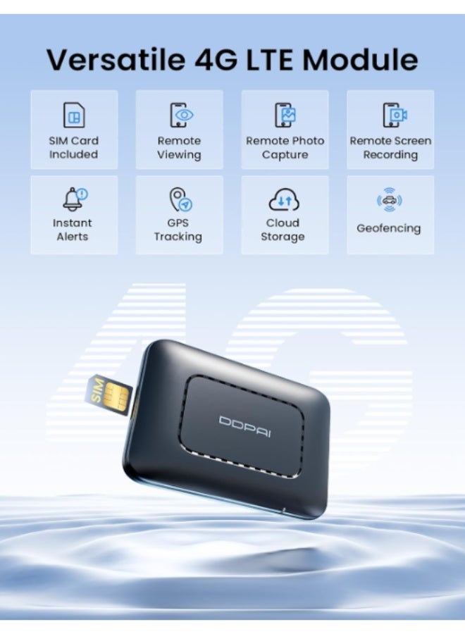 دي دي باي وحدة DDPAI 4G LTE، صندوق تخزين سحابي 4G لكاميرات داش كام Z90 Master، Z90، Z60 Pro، Z60، N5 Dual، N5 Pro، Z50 Pro، مراقبة ركن السيارة عن بُعد، عرض مباشر عن بُعد، تنبيهات الحوادث، نظام تحديد المواقع العالمي (GPS) في الوقت الفعلي، تحديد المناطق الجغرافية، تخزين سحابي، تحكم عبر التطبيق - Image 2