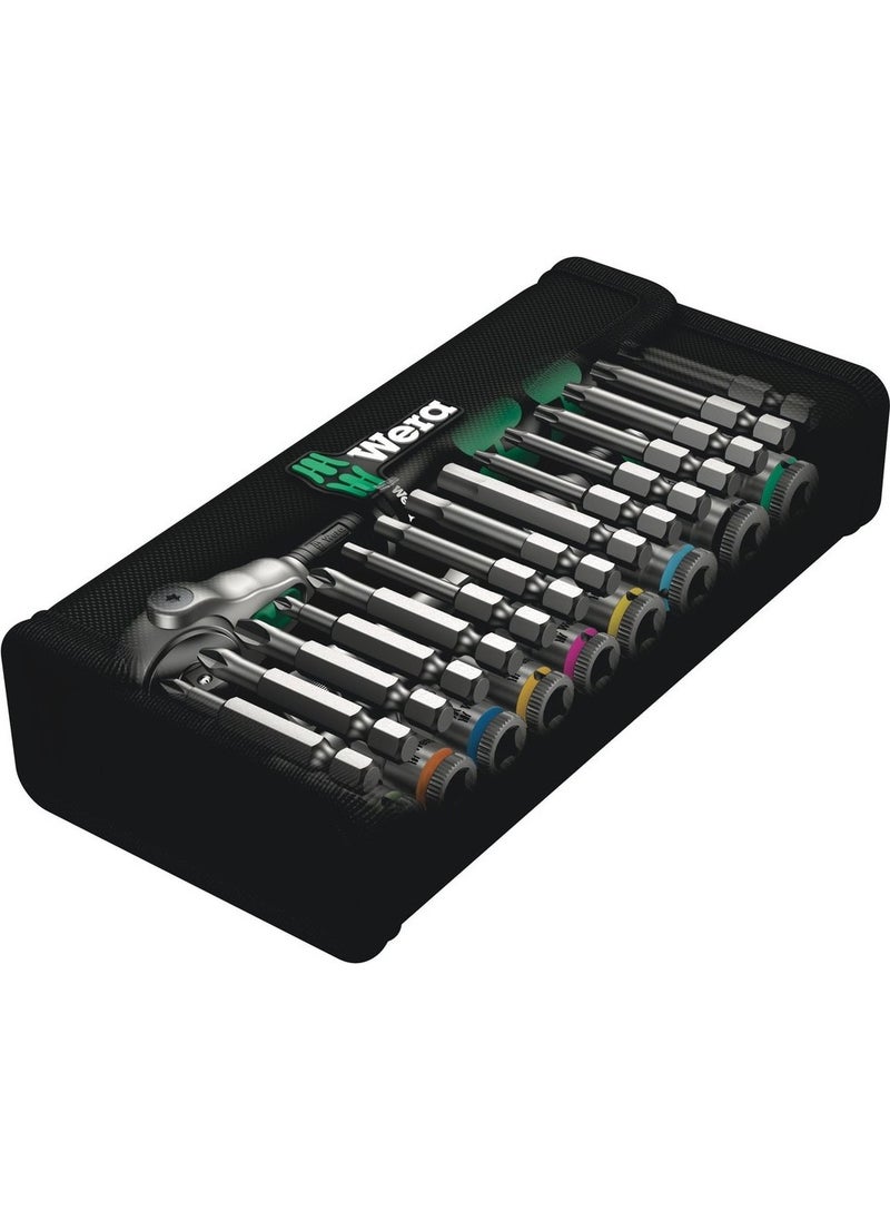 Wera - 8100 Sa 6 Zyklop Ratchet Socket Bits Set 1/4" 05004016001 - Image 1