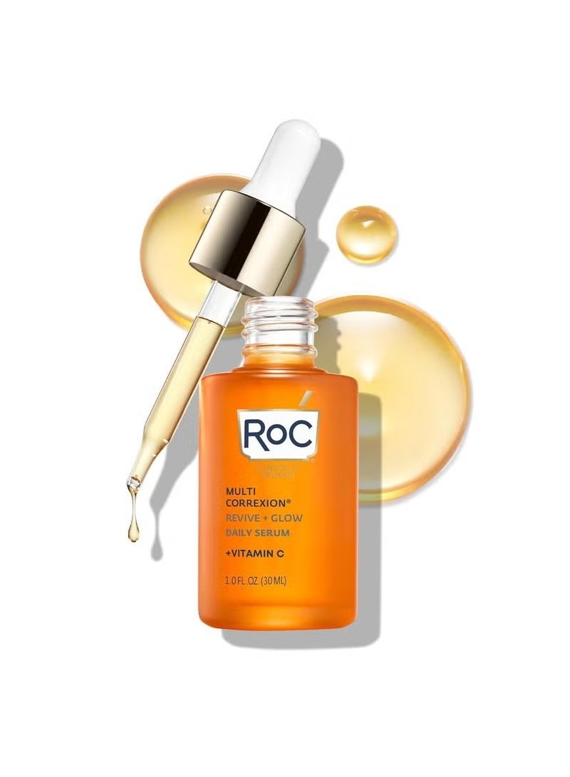 RoC Multi Correxion Revive + Glow 10% Active Vitamin C Serum for Face, Daily Anti-Aging Wrinkle and Skin Tone Skin Care Treatment, Brightening Serum, 1 Fluid Ounce - Image 1