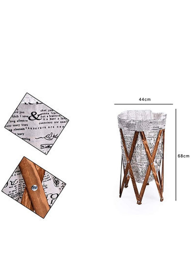 FFD Laundry Basket Bin With Wooden Frame Laundry Hamper For Baby Nursery Dog Toy Blanket Storage Organizer Portable Folding Basket For Clothes - Image 4