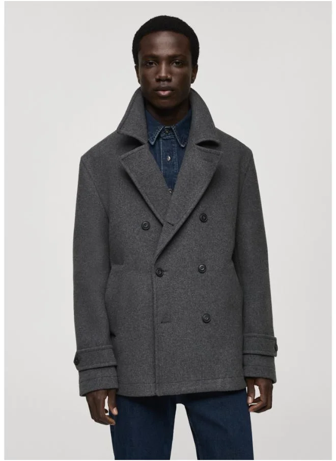 مانجو مان Wool Double-Breasted Coat