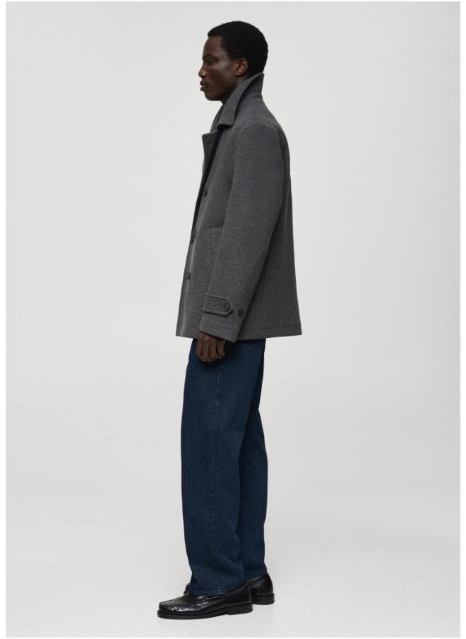 Mango Man Wool Double-Breasted Coat  - Image 3