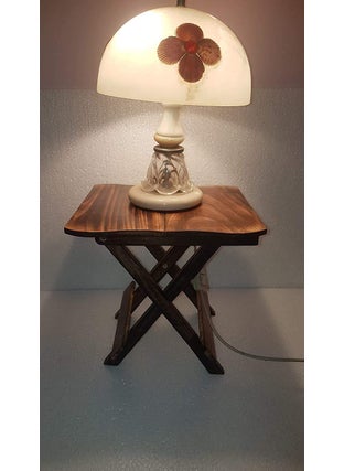 Deco Store Deco Store Wooden Chakor 2 Patti Adjustable Stool Plant Stand Coffee Table Side Table End Table Outdoor Table Stool for Planter and Garden Product Dimension LxHxW12x145x2  - Image 1