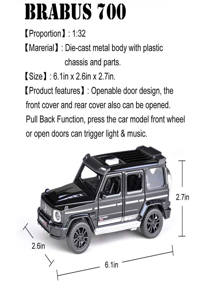 سيارة DUWOL الجديدة BB700 المصنوعة من سبيكة معدنية مصبوبة بمقياس 1:32، من طراز G Wagon، تعمل بالسحب للخلف، مزودة بأبواب قابلة للفتح، وموسيقى وصوت وإضاءة، لعبة سيارة للأطفال الأولاد (أحمر) - Image 2