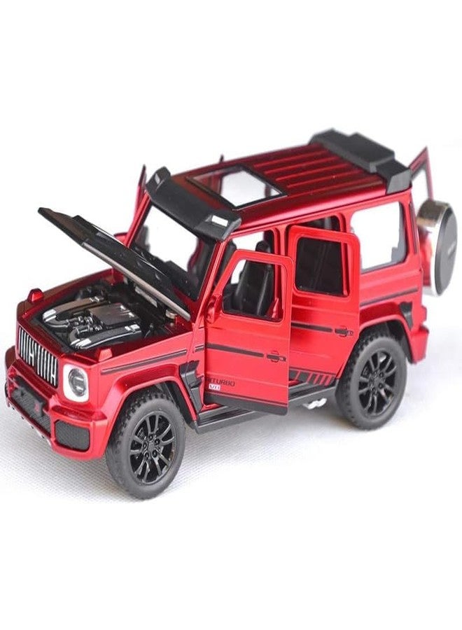 سيارة DUWOL الجديدة BB700 المصنوعة من سبيكة معدنية مصبوبة بمقياس 1:32، من طراز G Wagon، تعمل بالسحب للخلف، مزودة بأبواب قابلة للفتح، وموسيقى وصوت وإضاءة، لعبة سيارة للأطفال الأولاد (أحمر) - Image 5