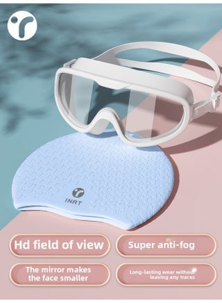 Swimming Goggles HD Anti-fog Waterproof Women's Swimming Glasses Large Frame Women's Adult Myopia Goggles Swimming Cap Suit Men-Color:Pearl White Swimming Goggles + Waterproof Swimming Cap Blue (long Hair Optional/no Headband)-600 - pzsku/ZF198CD9743D56C53FBEFZ/45/1747572486/0a9dea9c-2e3e-44f2-9d19-d74060a9afe4