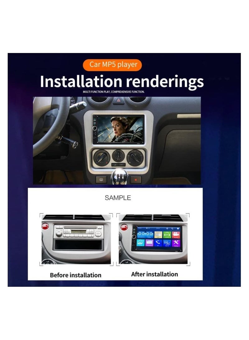 MR.SMART 7 Inch Car Stereo Radio HD MP5 Player Screen Bluetooth Radio 2 Din FM Wireless Remote Control - Image 4