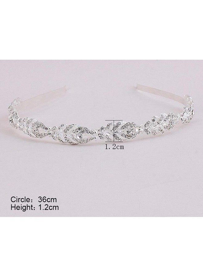 فوداتم عصابة رأس من الزهور المرصعة بأحجار الراين لحفلات الزفاف وربطة رأس من الكريستال للعروس ووصيفات العروس (فضية) - Image 3