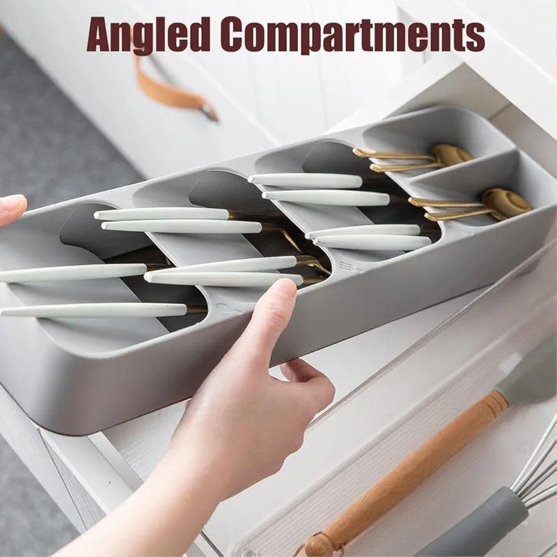 Generic Cutlery Drawer Organizer for Spoons, Forks, and Knives, Easy to Clean, Quick Drying .smk - Image 3