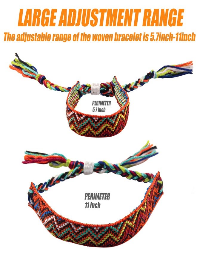 Carede Woven Friendship Bracelets, Braided Bracelets String, Adjustable Nepal Bracelet,Mexico Wave Anklet for Best Friends Women,Pack of 12 - Image 2