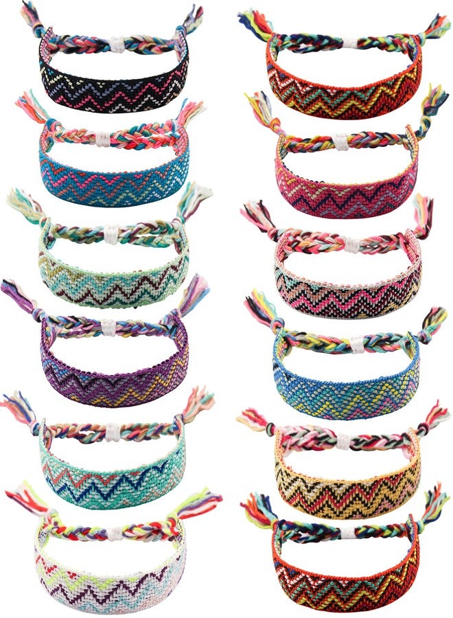 Carede Woven Friendship Bracelets, Braided Bracelets String, Adjustable Nepal Bracelet,Mexico Wave Anklet for Best Friends Women,Pack of 12 - Image 1
