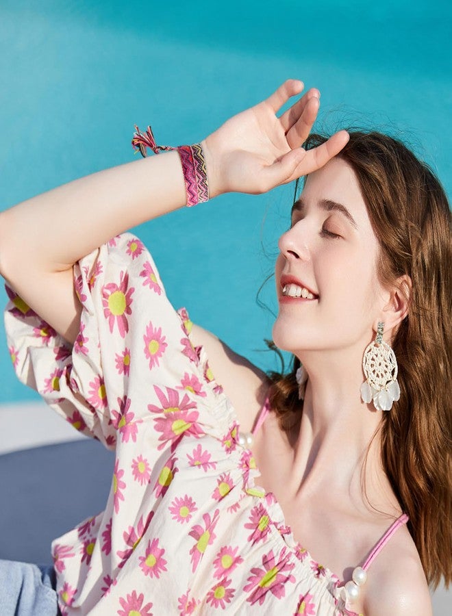 Carede Woven Friendship Bracelets, Braided Bracelets String, Adjustable Nepal Bracelet,Mexico Wave Anklet for Best Friends Women,Pack of 12 - Image 4