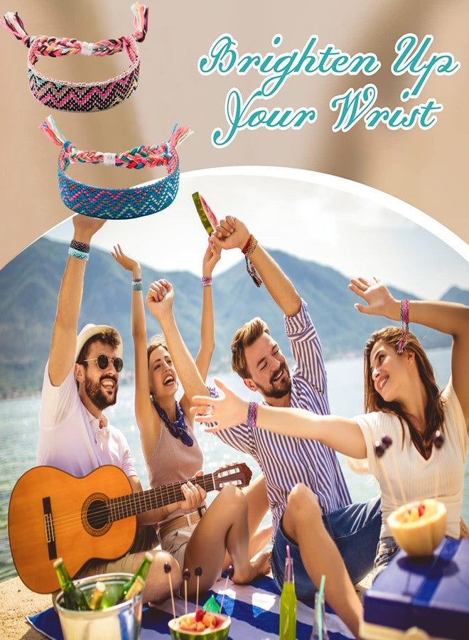 Carede Woven Friendship Bracelets, Braided Bracelets String, Adjustable Nepal Bracelet,Mexico Wave Anklet for Best Friends Women,Pack of 12 - Image 5