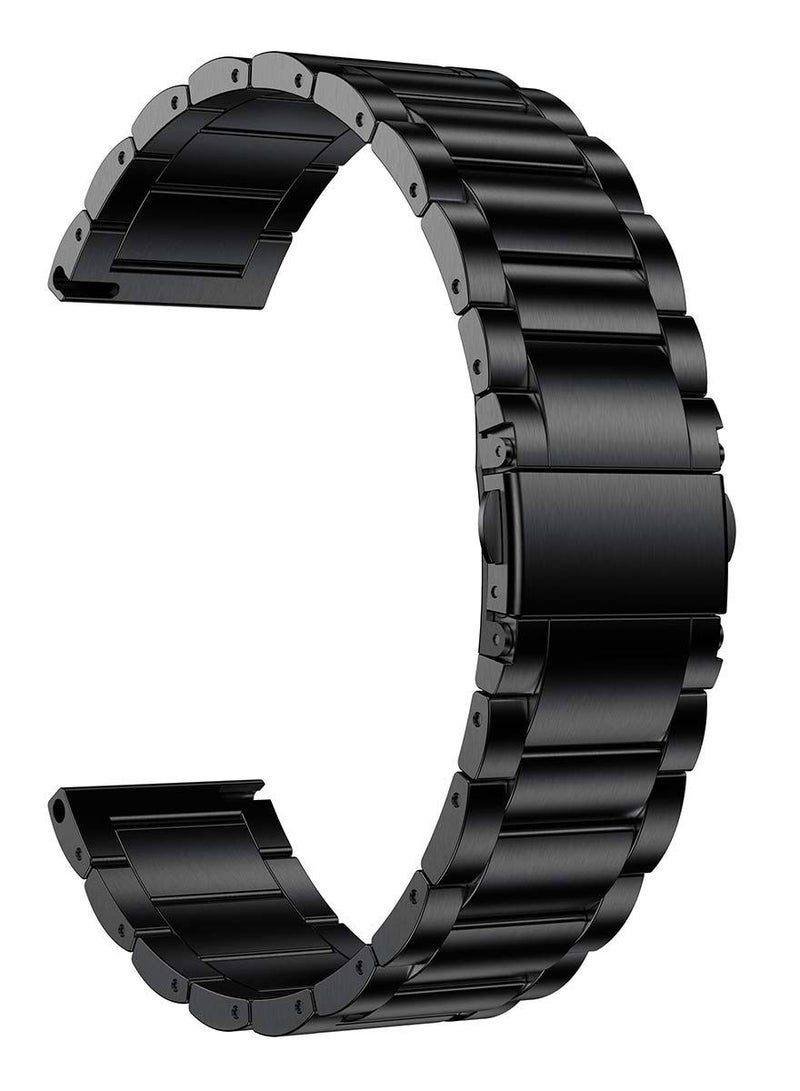 Strap Band Stainless 22MM For Samsung galaxy watch 3 45mm /watch 46mm/Gear S3/Huawei watch GT2E/GT 42mm,46mm)/GT2 Pro/GT2 46MM/honor Magic Watch2 46mm/Amazfit GTR 47mm/GTR 2/2e-Black - Image 3