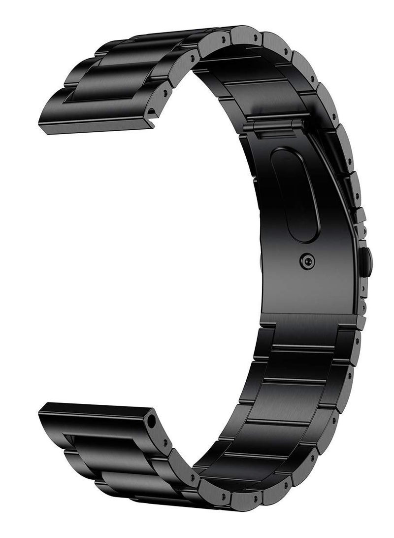 Strap Band Stainless 22MM For Samsung galaxy watch 3 45mm /watch 46mm/Gear S3/Huawei watch GT2E/GT 42mm,46mm)/GT2 Pro/GT2 46MM/honor Magic Watch2 46mm/Amazfit GTR 47mm/GTR 2/2e-Black - Image 2