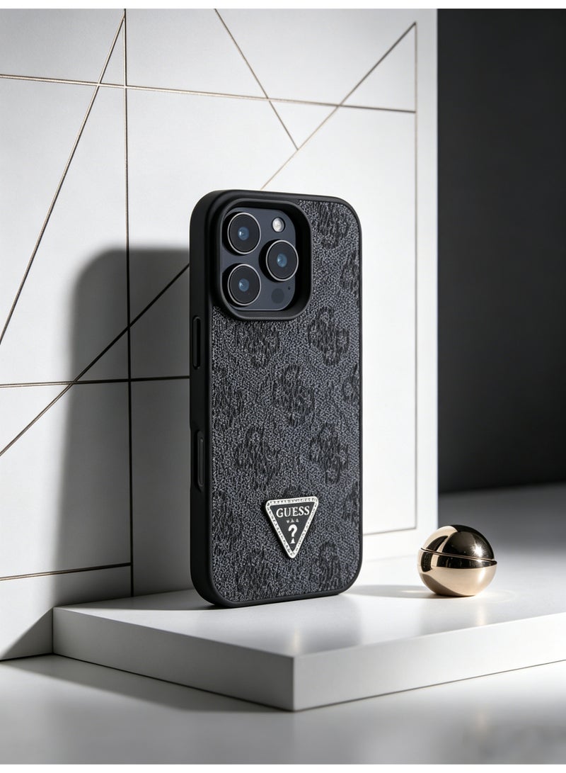 GUESS iPhone 16 Pro Max CaseMagsafe Capable Pu Leather 4g Patterned Rhinestone Triangle - Image 4