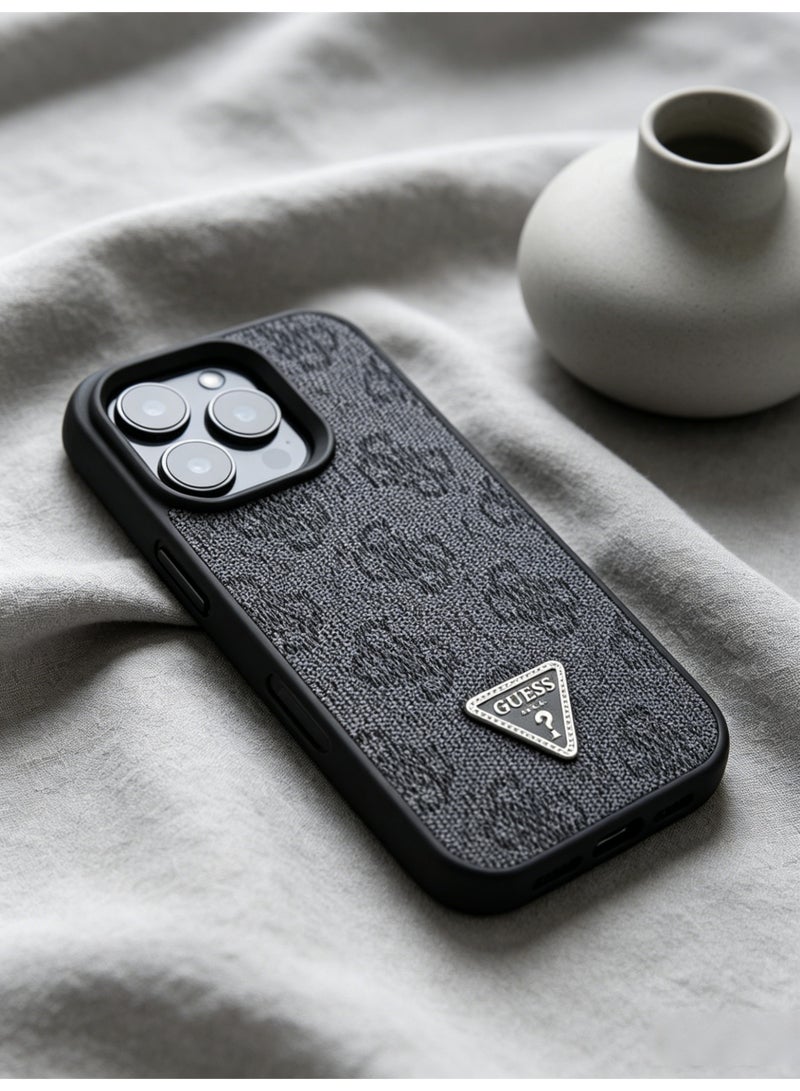 GUESS iPhone 16 Pro Max CaseMagsafe Capable Pu Leather 4g Patterned Rhinestone Triangle - Image 2