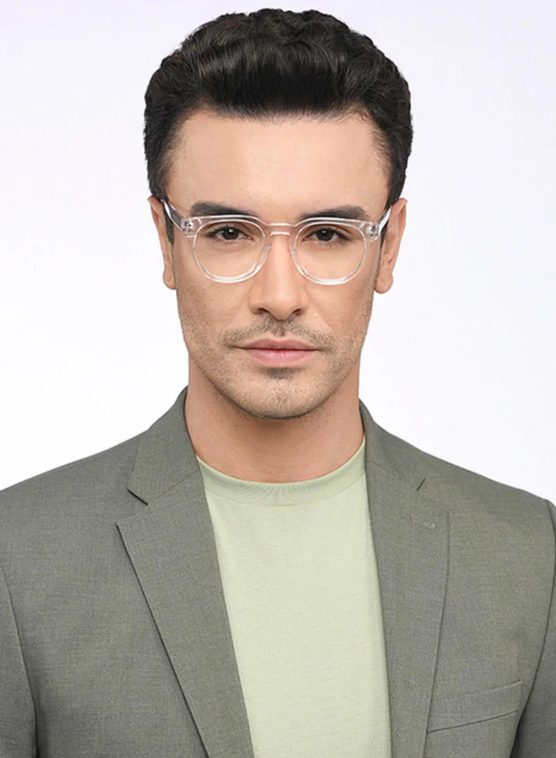 Lenskart Blu LENSKART BLU | Zero Power Blue Cut Computer Glasses | Anti Glare, Lightweight & Blocks Harmful Rays | UV Protection Specs | Transparent | Men & Women | Large | LB E16064