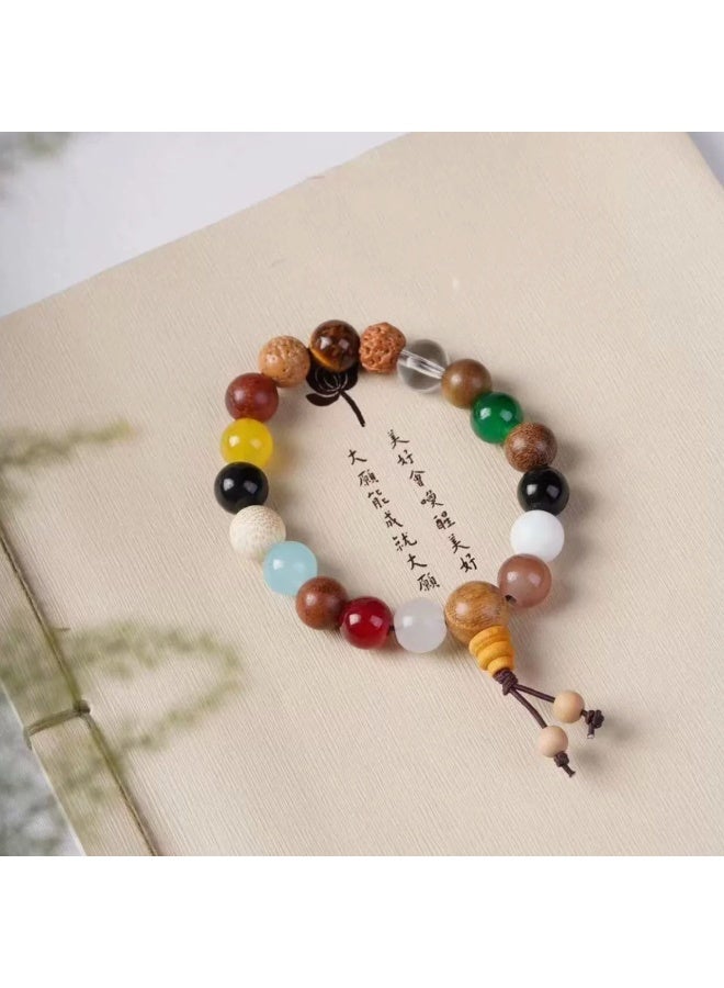 Bead Bracelet with 18 Different Beads - For Good Luck and Well Being - Image 3