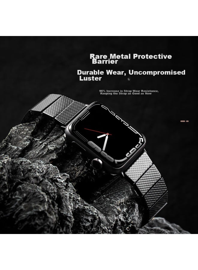 Mssm Carbon Fiber Watch Band For Apple Watch S10/9/8/ultra, Ultra-light Modern Fashion Business Strap For Iwatch Series, Compatible With All Models - Black - Image 2