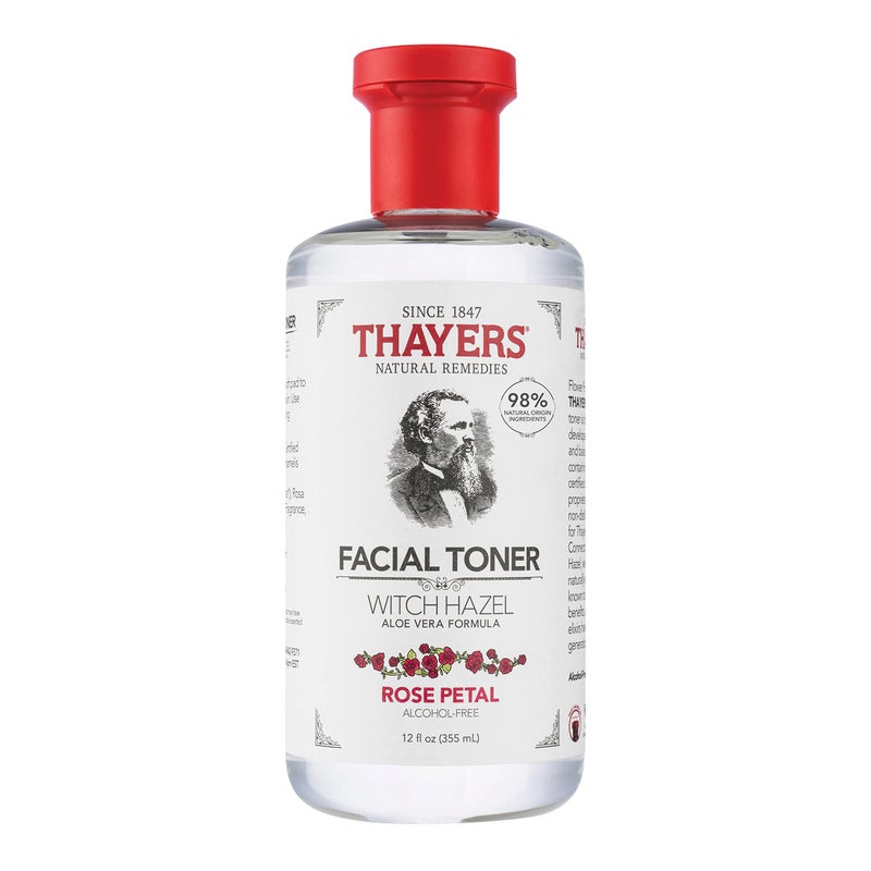Thayers Facial Toner Witch Hazel with Aloe Vera Rose Petal 12 Fl Oz