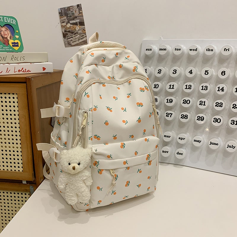Japanese Style Ins Style Mori Style Fresh Style Floral Shoulder Bag College Style Girl'S Schoolbag College Student Travel Backpack For Women - Image 1