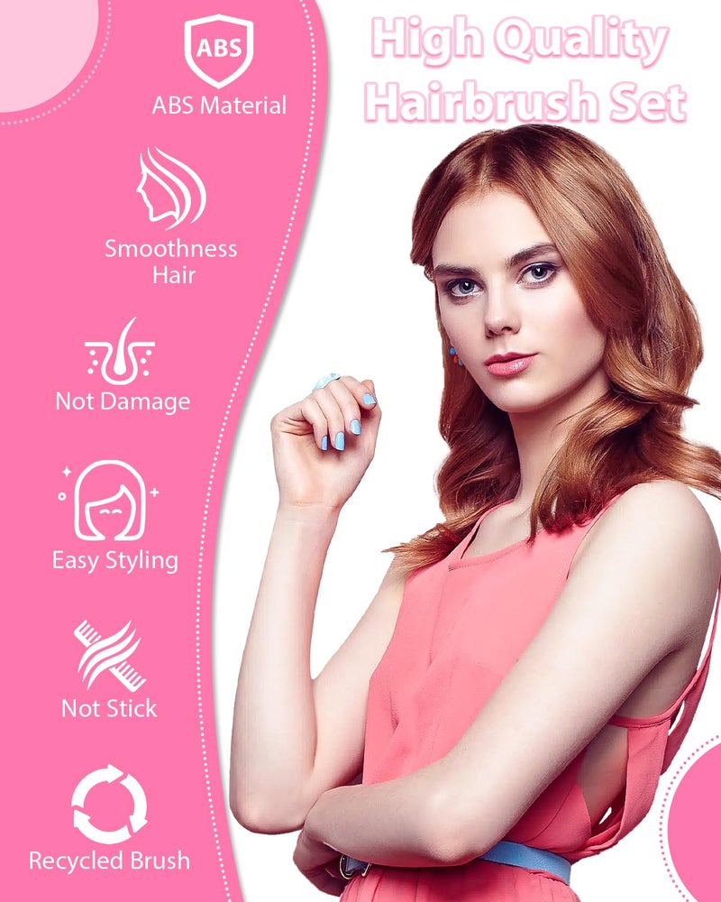 Samnyte Pink Slick Back Hair Brush - Rat Tail Comb for Hair Parting, Teasing Comb for Enhancing Volume and Fullness, Edge Brush for Controlling Flyaways - Image 3