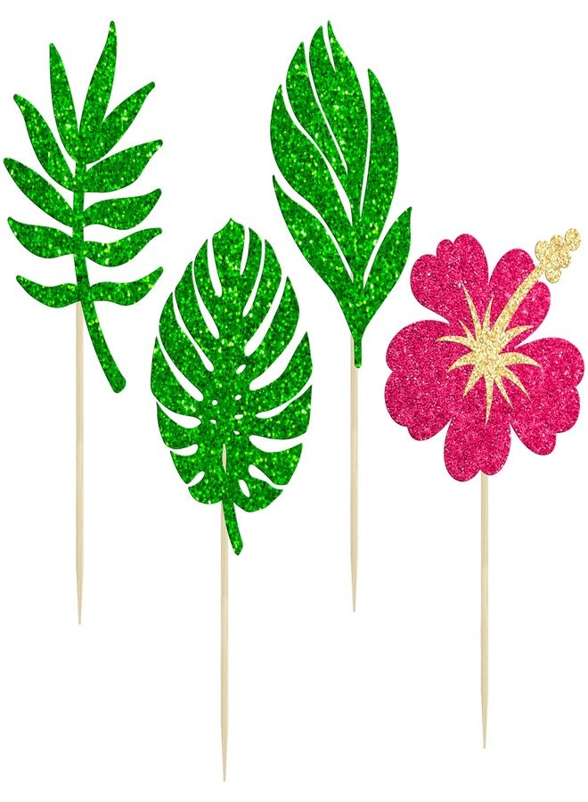 ايفلين مجموعة إيفلين المكونة من 24 قطعة من زينة الكب كيك الاستوائية، تتضمن زينة لامعة على شكل شجرة نخيل، وأعواد تزيين الكب كيك على طراز ألوها، وزينة زهور للكب كيك، مثالية لحفلات استقبال المولود الجديد أو حفلات أعياد الميلاد ذات الطابع الهاواي. - Image 3