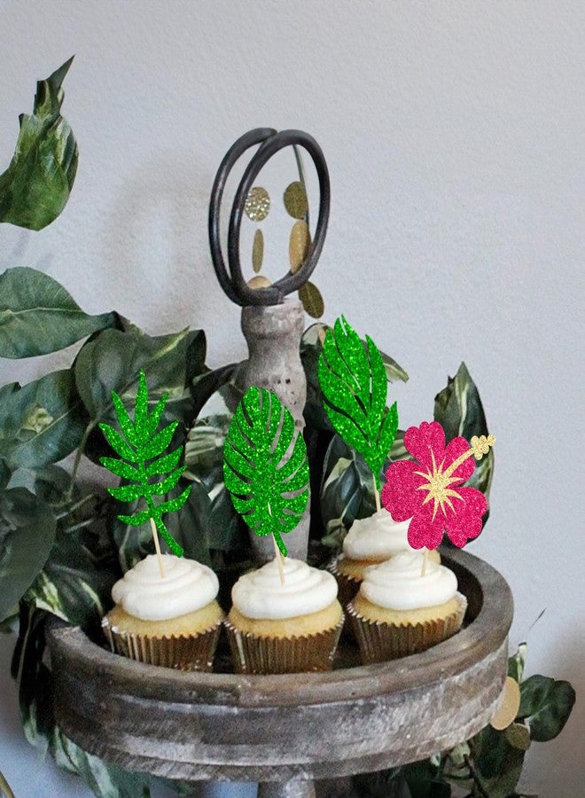 ايفلين مجموعة إيفلين المكونة من 24 قطعة من زينة الكب كيك الاستوائية، تتضمن زينة لامعة على شكل شجرة نخيل، وأعواد تزيين الكب كيك على طراز ألوها، وزينة زهور للكب كيك، مثالية لحفلات استقبال المولود الجديد أو حفلات أعياد الميلاد ذات الطابع الهاواي. - Image 5