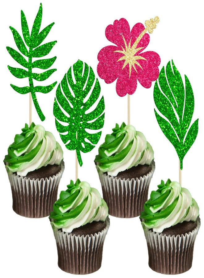 ايفلين مجموعة إيفلين المكونة من 24 قطعة من زينة الكب كيك الاستوائية، تتضمن زينة لامعة على شكل شجرة نخيل، وأعواد تزيين الكب كيك على طراز ألوها، وزينة زهور للكب كيك، مثالية لحفلات استقبال المولود الجديد أو حفلات أعياد الميلاد ذات الطابع الهاواي. - Image 1