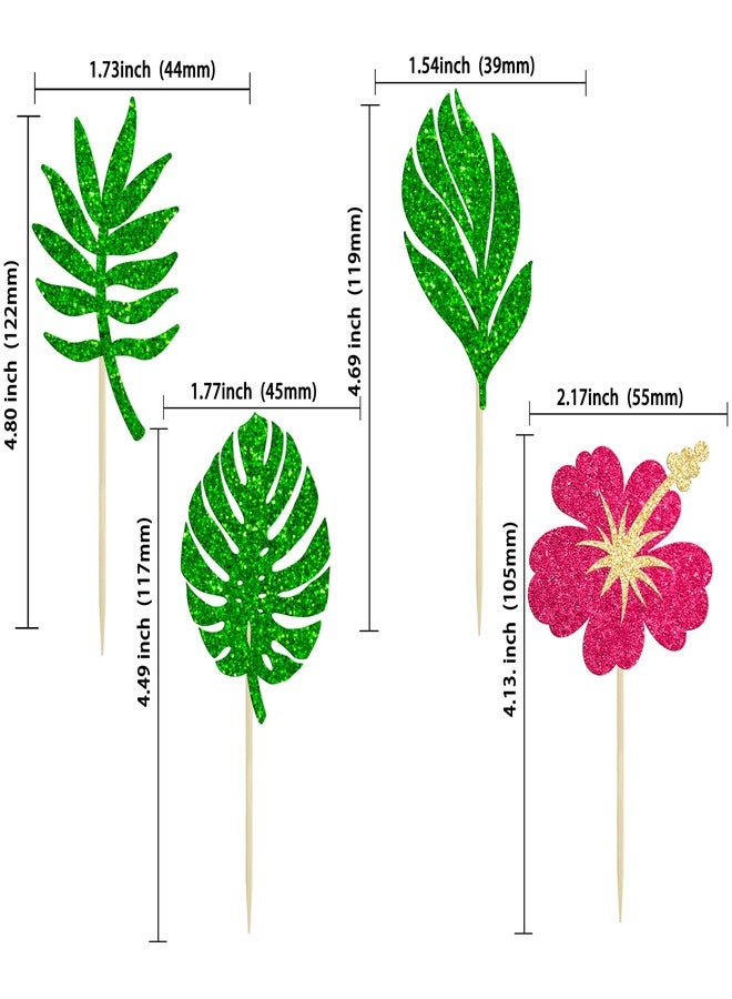 ايفلين مجموعة إيفلين المكونة من 24 قطعة من زينة الكب كيك الاستوائية، تتضمن زينة لامعة على شكل شجرة نخيل، وأعواد تزيين الكب كيك على طراز ألوها، وزينة زهور للكب كيك، مثالية لحفلات استقبال المولود الجديد أو حفلات أعياد الميلاد ذات الطابع الهاواي. - Image 2
