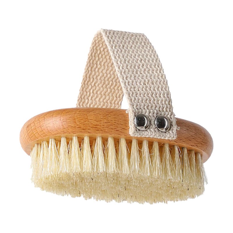 Natural Boar Bristle Shower Brush Large Size Soft Body Scrubber For Exfoliating Dry Brushing Skin Care - Image 2