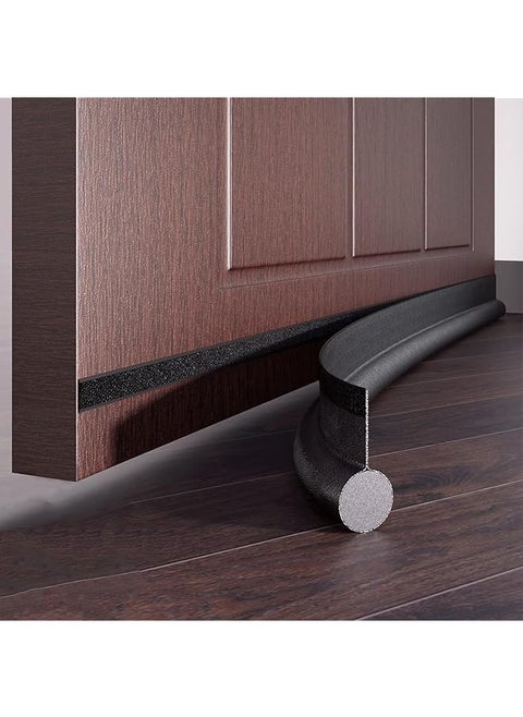 Door Draft Stopper Under Door Draft Blocker Weather Stripping Noise Blocker One Sided Door Draft Stopper Adjustable Door Foam Seal Strip Window Breeze Blocker Black