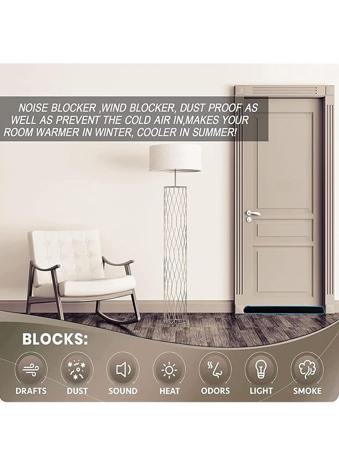 erorex - Door Draft Stopper Under Door Draft Blocker Weather Stripping Noise Blocker One Sided Door Draft Stopper Adjustable Door Foam Seal Strip Window Breeze Blocker Black - Image 1