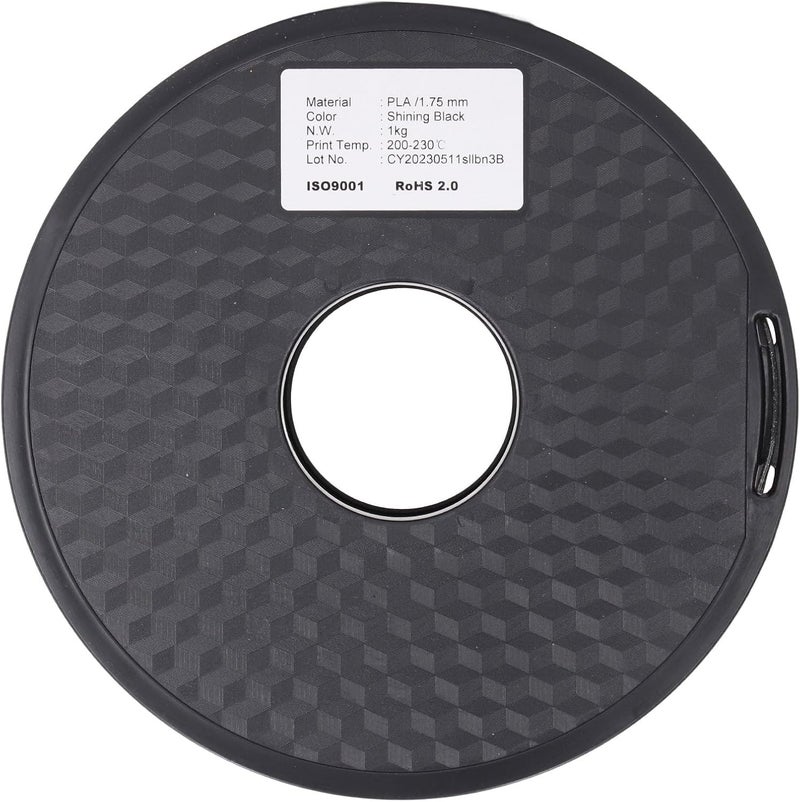 1.75mm Soft Shining Black 3D Printer Filament, Neatly Wound for Easy Use, High Quality PLA Material, Wide Application for Modeling DIY and Crafting, Accurate Size with Tight Toler - Image 1
