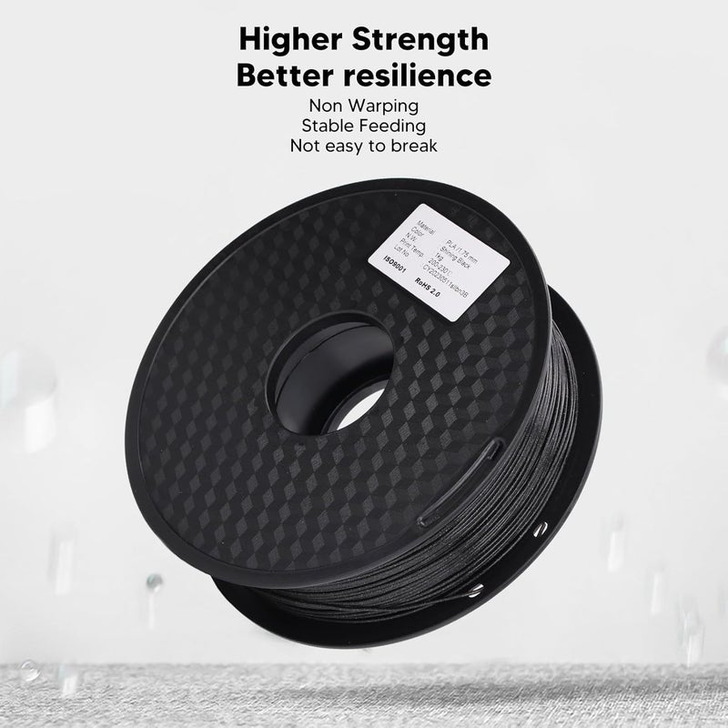 1.75mm Soft Shining Black 3D Printer Filament, Neatly Wound for Easy Use, High Quality PLA Material, Wide Application for Modeling DIY and Crafting, Accurate Size with Tight Toler - Image 2