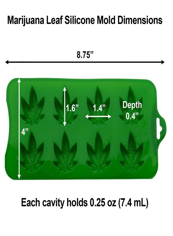 PJ BOLD Marijuana Pot Leaf Silicone Candy Mold Trays for Chocolate Cupcake Toppers Gummies Ice Soap Butter Molds Small Brownies or Party Novelty Gift, 2 Pack - Image 3